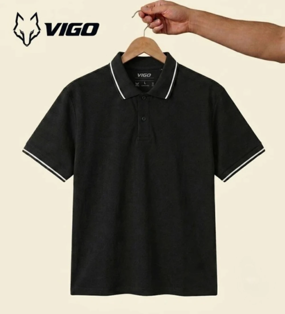 Classic Contrast Trim Polo Shirt – Multi-Color Product Description: